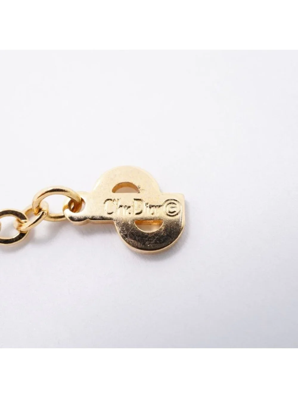 Dior Necklace CD Logo Gold Plated Rhinestone